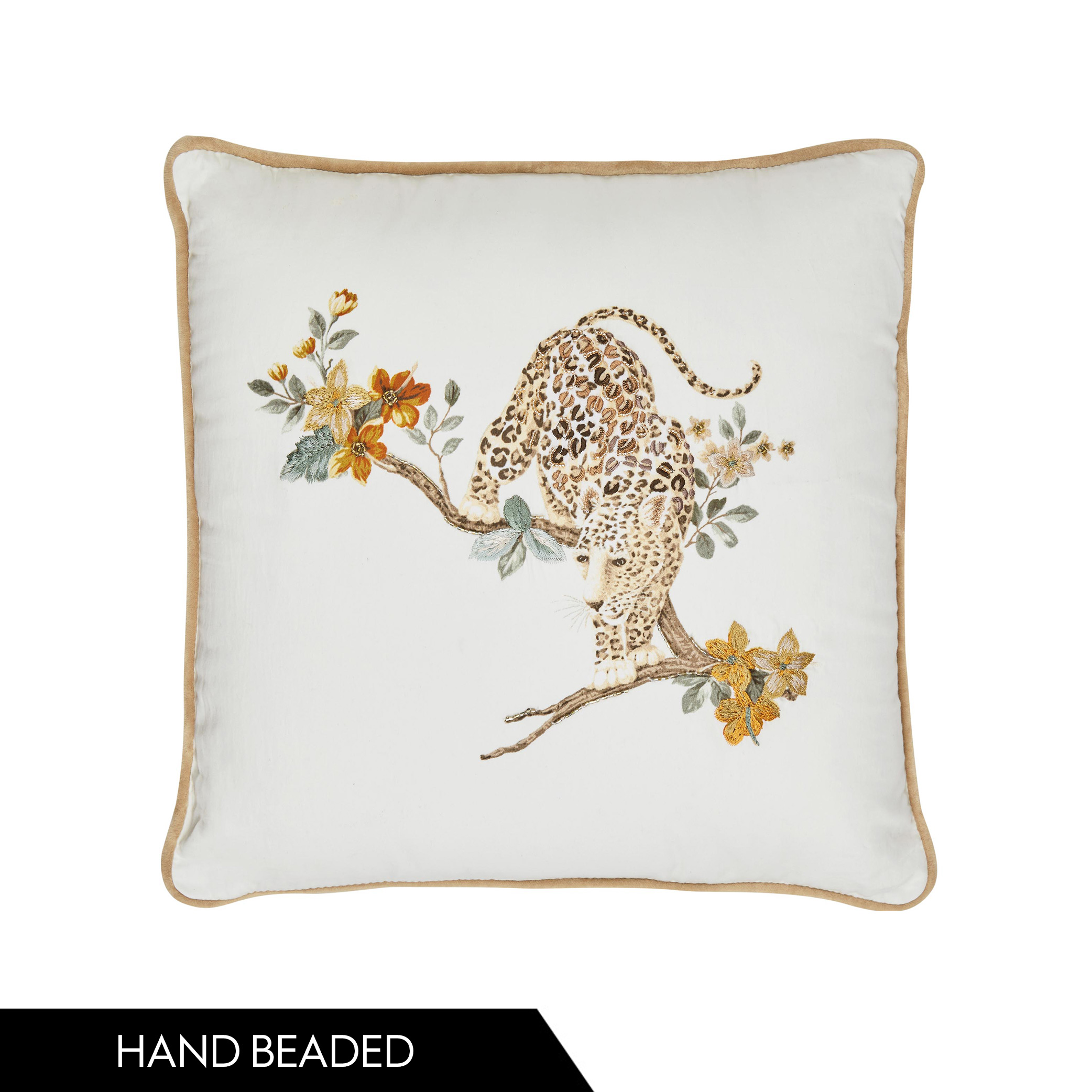 LEOPARD BEADED CUSHION
